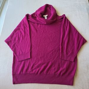 Chico's Magenta Cowl Neck Sweater